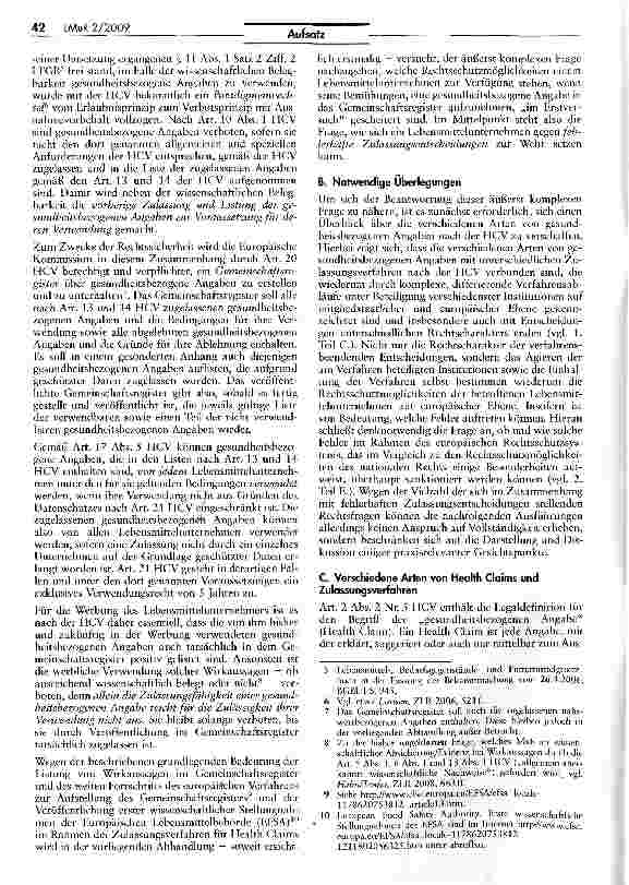 Vorschauseite 2: Health Claims Verordnung (Teil 1)