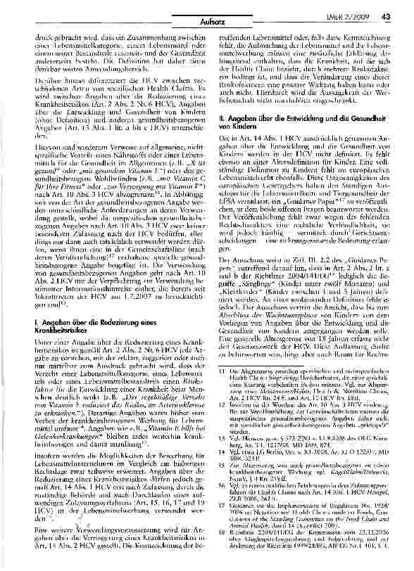 Vorschauseite 3: Health Claims Verordnung (Teil 1)