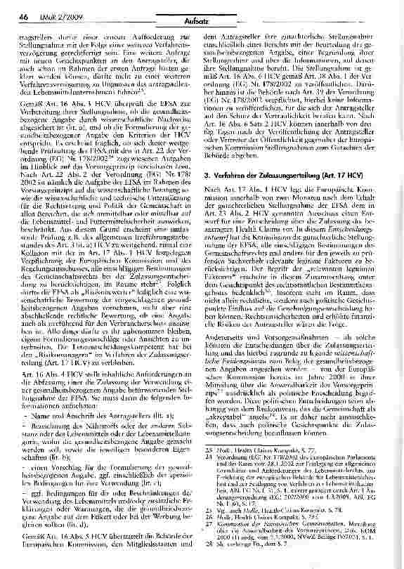 Vorschauseite 6: Health Claims Verordnung (Teil 1)