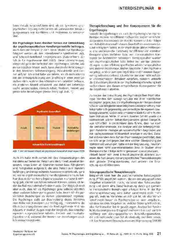 Vorschauseite 3: Psychologie und Ergotherapie - Was können wir voneinander lernen?