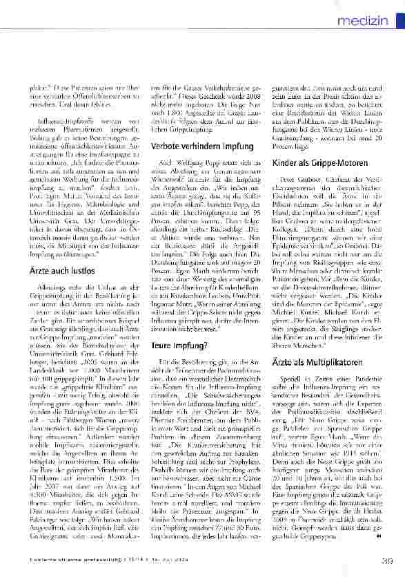 Vorschauseite 2: Influenza-Impfung:Image-Probleme