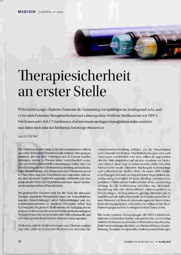 Vorschauseite 1: Therapiesicherheit an erster Stelle