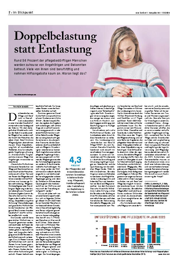 Vorschauseite 1: Doppelbelastung statt Entlastung