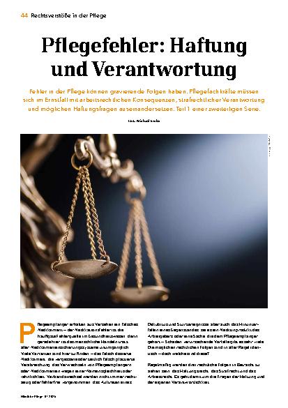 Vorschauseite 1: Pflegefehler: Haftung und Verantwortung