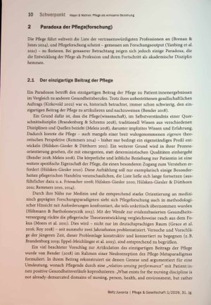 Vorschauseite 3: Pflege als wirksame Beziehung: Zur Rolle der Person in der pflege bezöge ne in Wirkungsforschung und ihren methodologischen Implikationen