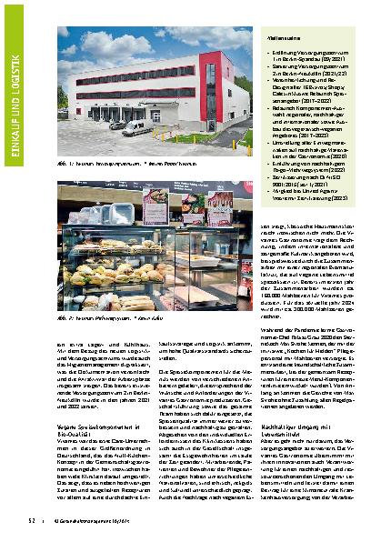 Vorschauseite 2: Das nächste Level der Patientenversorgung: Einkauf und Logistik in der Gemeinschaftsgastronomie.