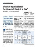 Vorschauseite 1: Was hat organisationale Resilienz mit Qualität zu tun? Verbindung von Theorie und Praxis