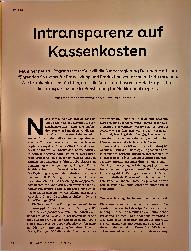 Vorschauseite 1: Intransparenz auf Kassenkosten
