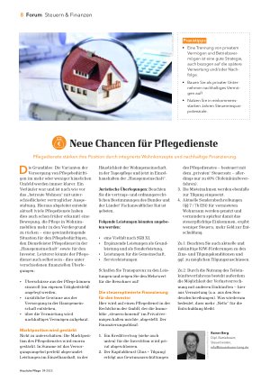 Vorschauseite 1: Neue Chancen für Pflegedienste