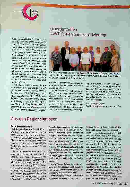 Vorschauseite 1: Expertentreffen ICW/TÜV-Personenzertifizierung