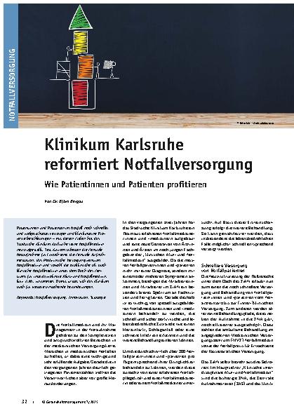 Vorschauseite 1: Klinikum Karlsruhe reformiert Notfallversorgung Wie Patientinnen und Patienten profitieren