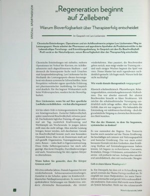 Vorschauseite 1: „Regeneration beginnt auf Zellebene“ Warum Bioverfügbarkeit über Therapieerfolg entscheidet