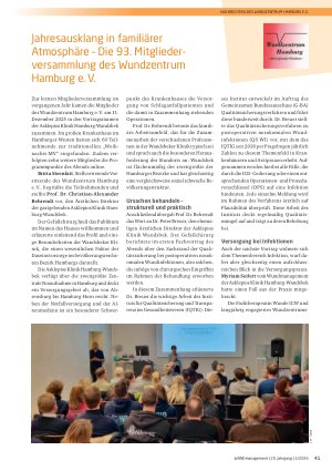 Vorschauseite 1: Jahresausklang in familiärer Atmosphäre – Die 93. Mitgliederversammlung des Wundzentrum Hamburg e. V.