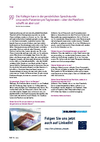 Vorschauseite 5: Augmented decision support: Eine Demokratisierung universitärer Medizin