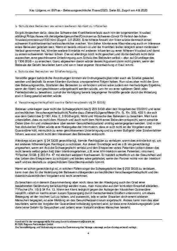 Vorschauseite 4: Pflichten und Befugnisse von Betreuern in Zusammenhang mit der Coronakrise