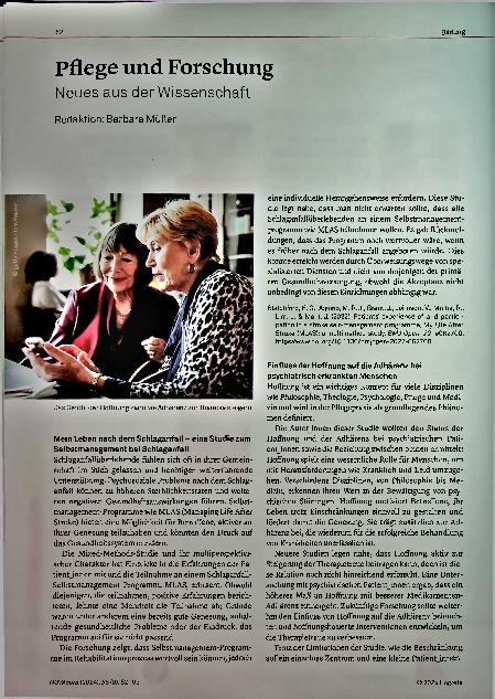 Vorschauseite 1: Pflege und Forschung: Neues aus der Wissenschaft