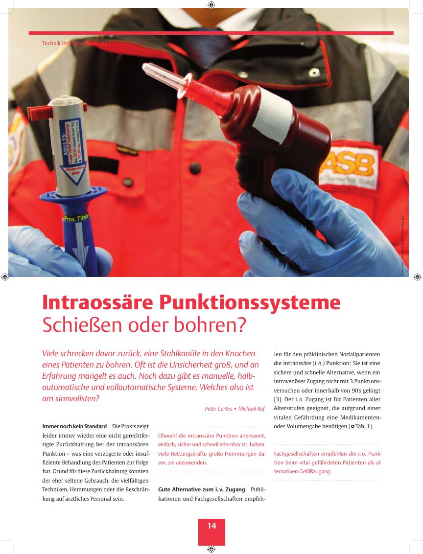 Vorschauseite 1: Intraossäre Punktionssysteme ? Schießen oder bohren?