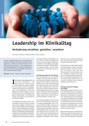 Vorschauseite 1: Leadership im Klinikalltag Veränderung verstehen, gestalten, verankern