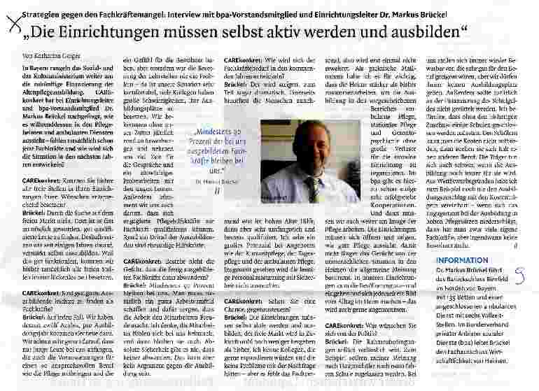 Vorschauseite 1: Die Einrichtungen müssen selbst aktiv werden und ausbilden
