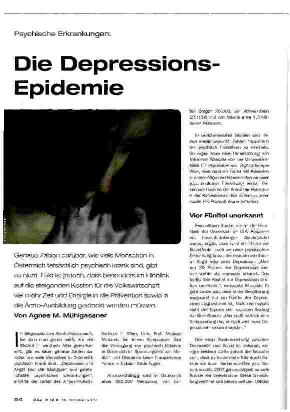 Vorschauseite 1: Die Depressions-Epidemie