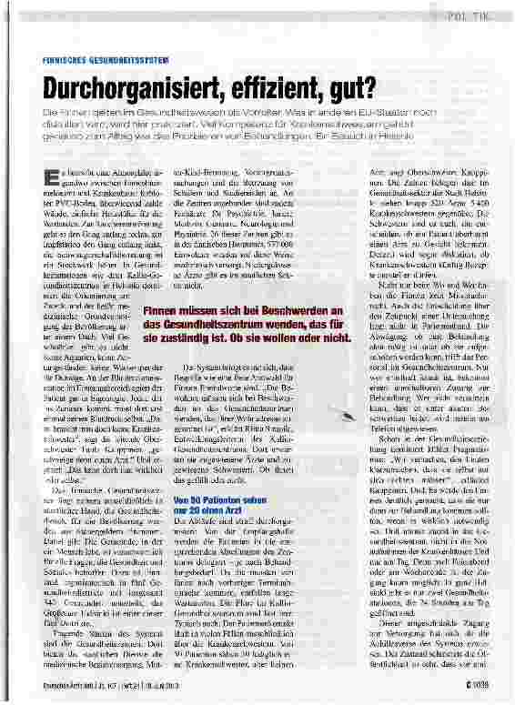 Vorschauseite 1: Durchorganisiert, effizient, gut?