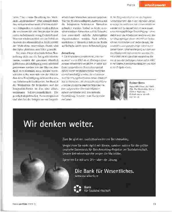 Vorschauseite 3: Bundesregierung zementiert Sockelarbeitslosigkeit
