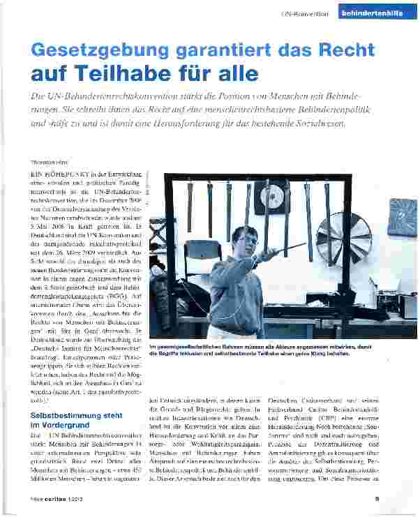Vorschauseite 1: Gesetzgebung garantiert das Recht auf Teilhabe für alle