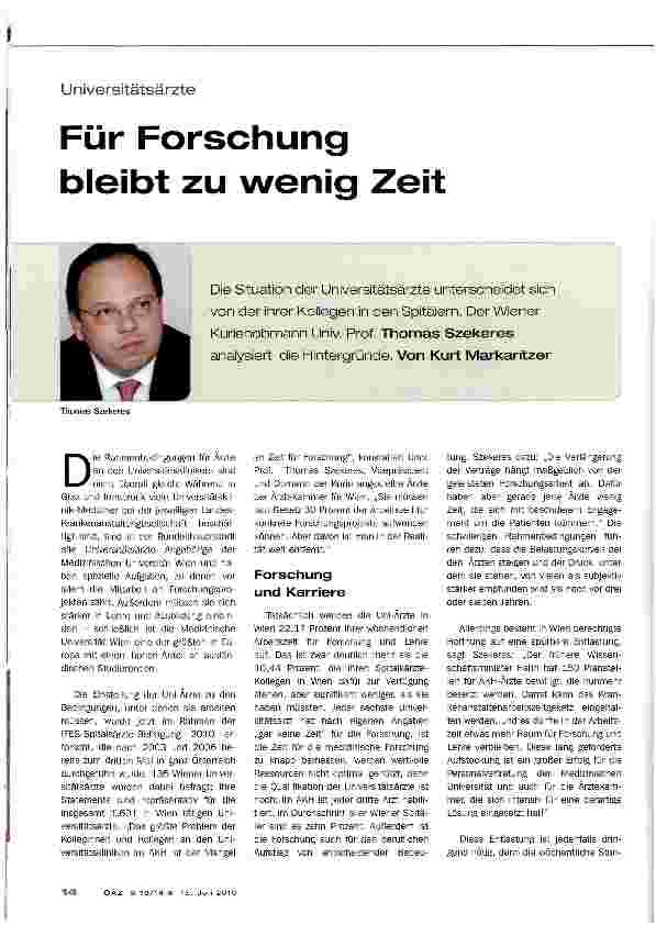 Vorschauseite 1: Für Forschung bleibt zu wenig