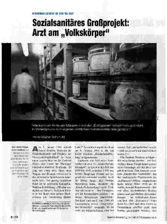 Vorschauseite 1: Sozialsanitäres Großprojekt: Arzt am „Volkskörper