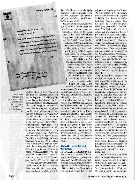Vorschauseite 3: Sozialsanitäres Großprojekt: Arzt am „Volkskörper
