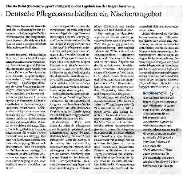 Vorschauseite 1: Deutsche Pflegeoasen bleiben ein Nischenangebot