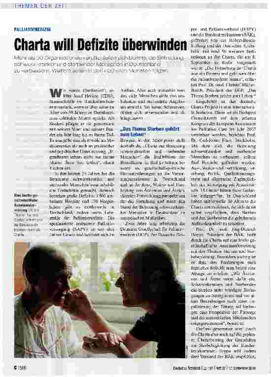 Vorschauseite 1: Charta will Defizite überwinden