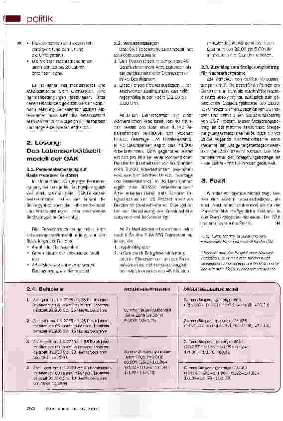 Vorschauseite 2: „Lebensarbeitszeitmodell für Spitalsärzte