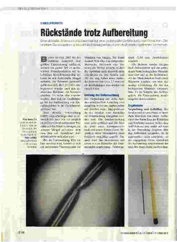 Vorschauseite 1: Rückstände trotz Aufbereitung