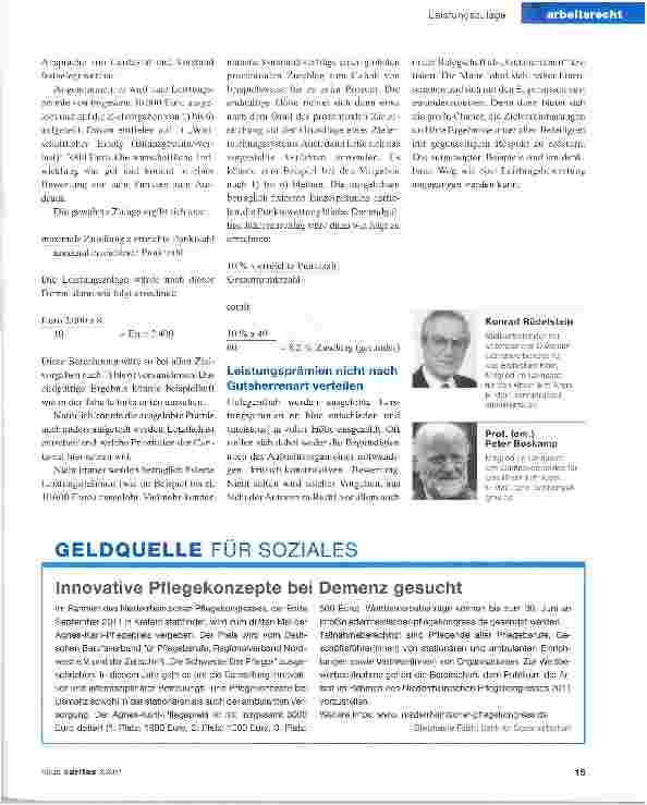 Vorschauseite 4: Wofür Caritaschefsmehr verdienen können