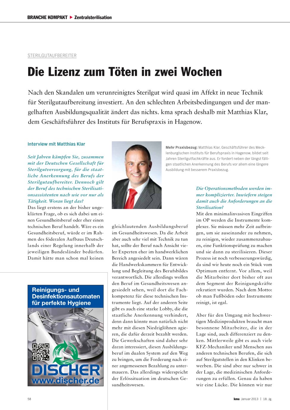 Vorschauseite 1: Die Lizenz zum Töten in zwei Wochen