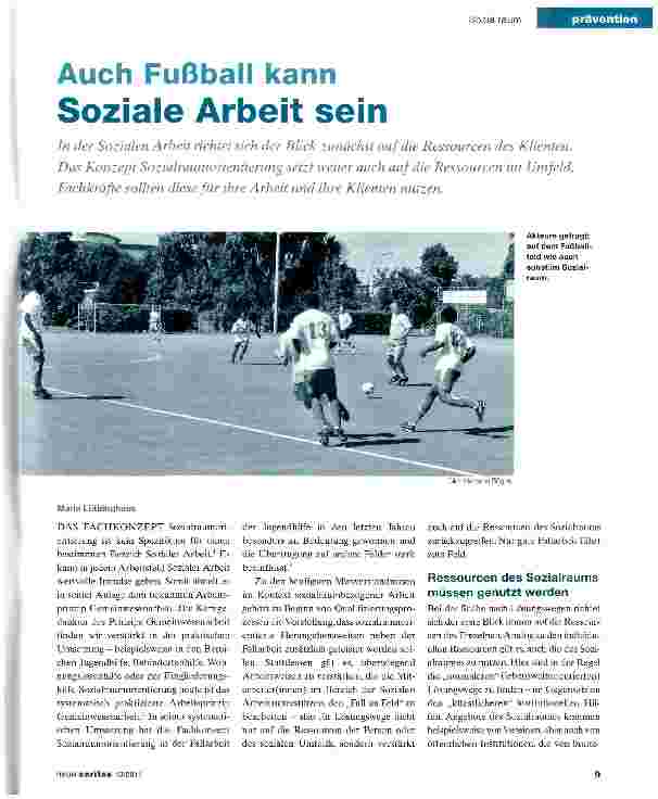 Vorschauseite 1: Auch Fußball kann Soziale Arbeit sein