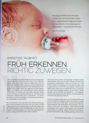 Vorschauseite 1: Einseitige Taubheit Früh erkennen, richtig zuweisen