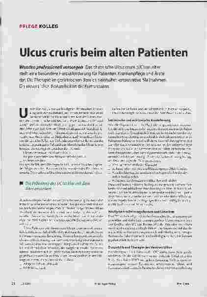 Vorschauseite 1: Ulcus cruris beim alten Patienten. Wunden professionell versorgen.