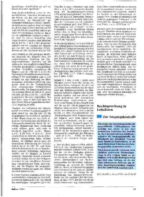 Vorschauseite 5: Zum Anspruch der Bankkunden auf Leistungen aus dem Einlagensicherungsfonds§ 6 Nr. 1 SEF
