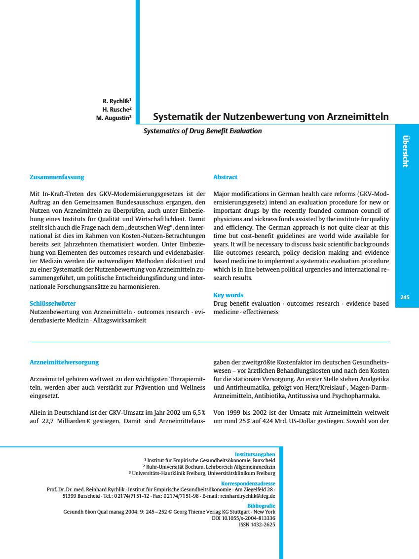 Vorschauseite 1: Systematik der Nutzenbewertung von Arzneimitteln