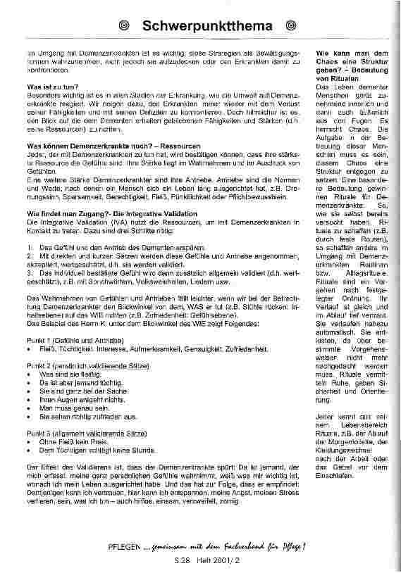 Vorschauseite 2: Rituale und Integrative Validation: Ein wertschätzender Umgang mit Demenzerkrankten