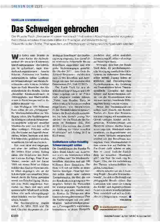 Vorschauseite 1: Das Schweigen gebrochen