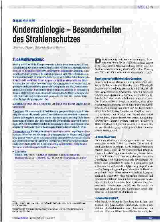 Vorschauseite 1: Kinderradiologie - Besonderheiten des Strahlenschutzes