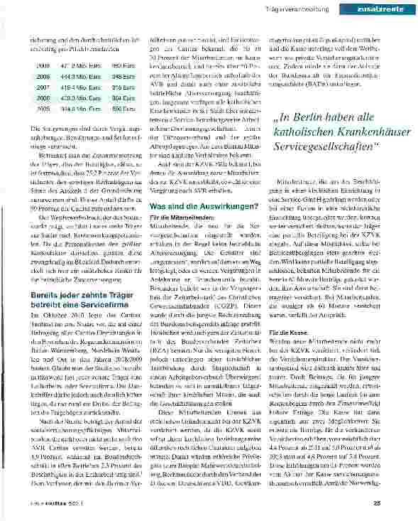 Vorschauseite 2: Ausgliederungen schwächen kirchliche Zusatzversorgung