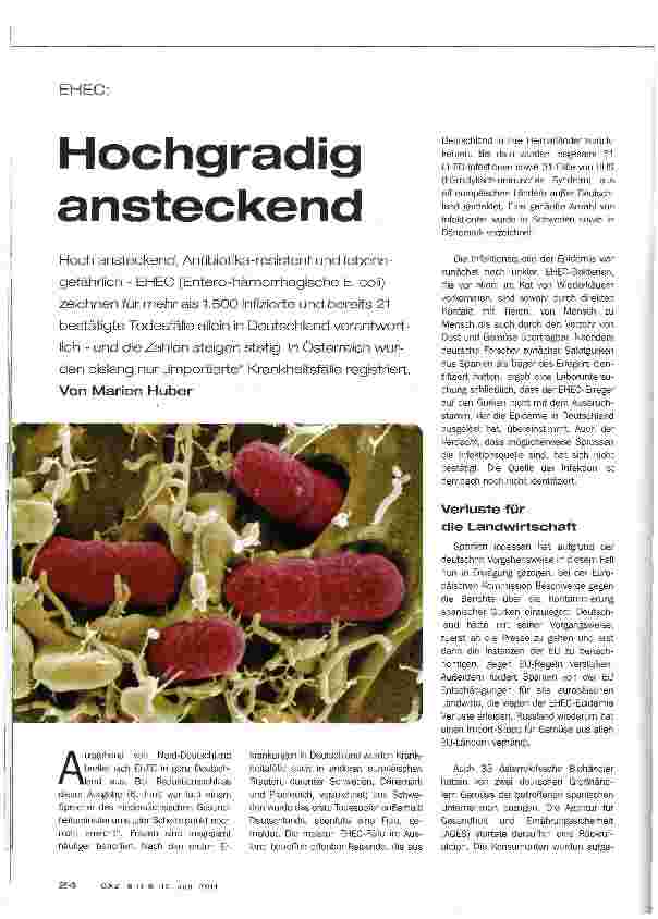 Vorschauseite 1: Hochgradig ansteckend