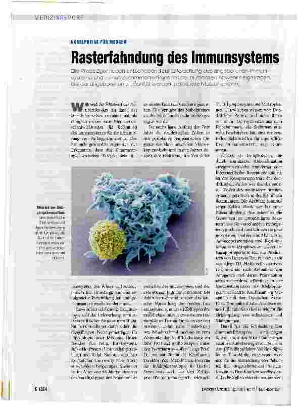 Vorschauseite 1: Rasterfahndung des Immunsystems