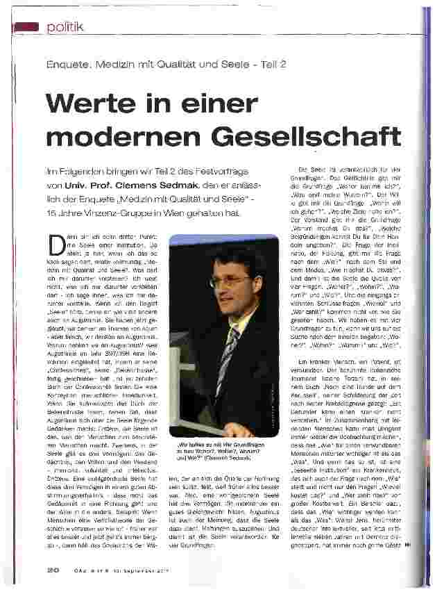Vorschauseite 1: Werte in einer modernen Gesellschaft