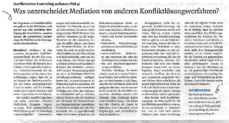 Vorschauseite 1: Was unterscheidet Mediation von anderen Konfliktlösungsverfahren?