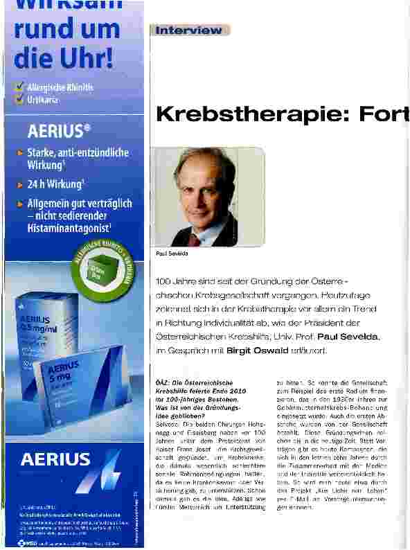 Vorschauseite 1: Krebstherapie: Fortschritt Individualität
